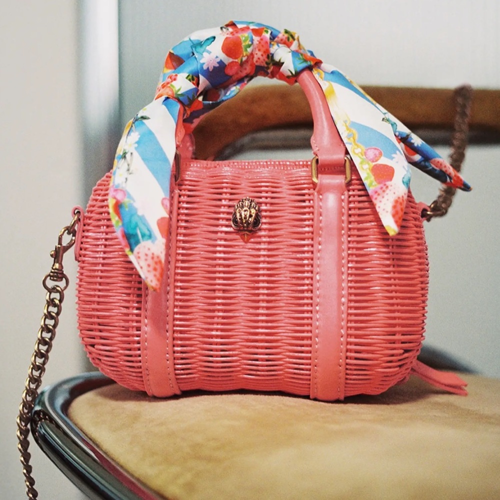 NWT Kurt Geiger Coral Crossbody Bag with Floral Scarf - Picture 4 of 5